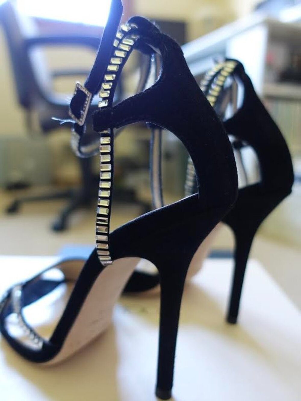 Jimmy Choo Morgan crystal-embellished suede sandals shoes - Picture 6 of 8